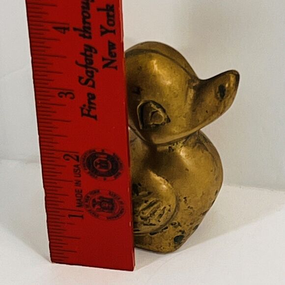 Brass Duck Baby Duckling Miniature Small Figurine Shelf Collectible Knick nack - Picture 3 of 12